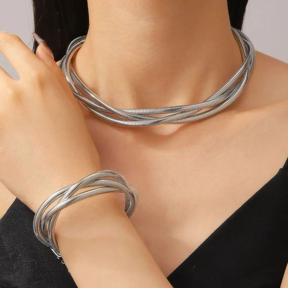 Punk Layered Wrap Necklace