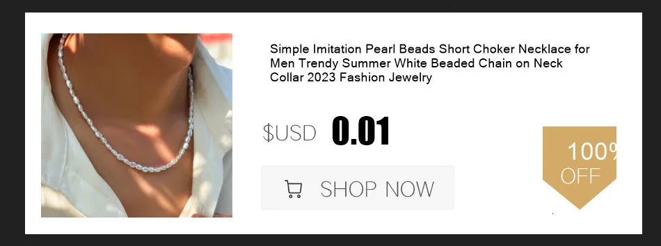 Irregular CCB Beads Chains Short Choker Necklace for Men Trendy Beaded Chains Collar on the Neck 2023 Fashion Jewelry Male Gifts