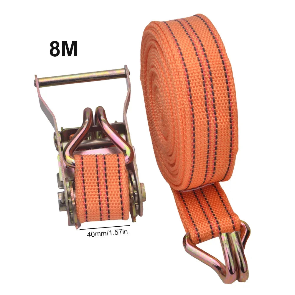 3/6/8/10M Ratchet Straps Tighten Belt Strap Rope Claw Lorry Lashing Handy Straps Load Winch Towing Rope Strapping Belt Tensioner