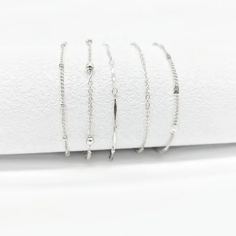 Layered Leaf & Cuban Chain Anklet
