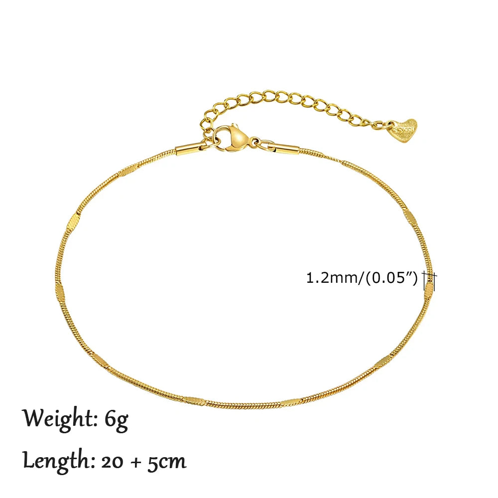 Gold Figaro Chain Anklet