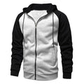 Men's Fleece Hoodies Long Sleeve Sweatshirts for Men Zipper Hooded   Mens Fashion color blocking Sweatshirt Slim Fit Jacket coat