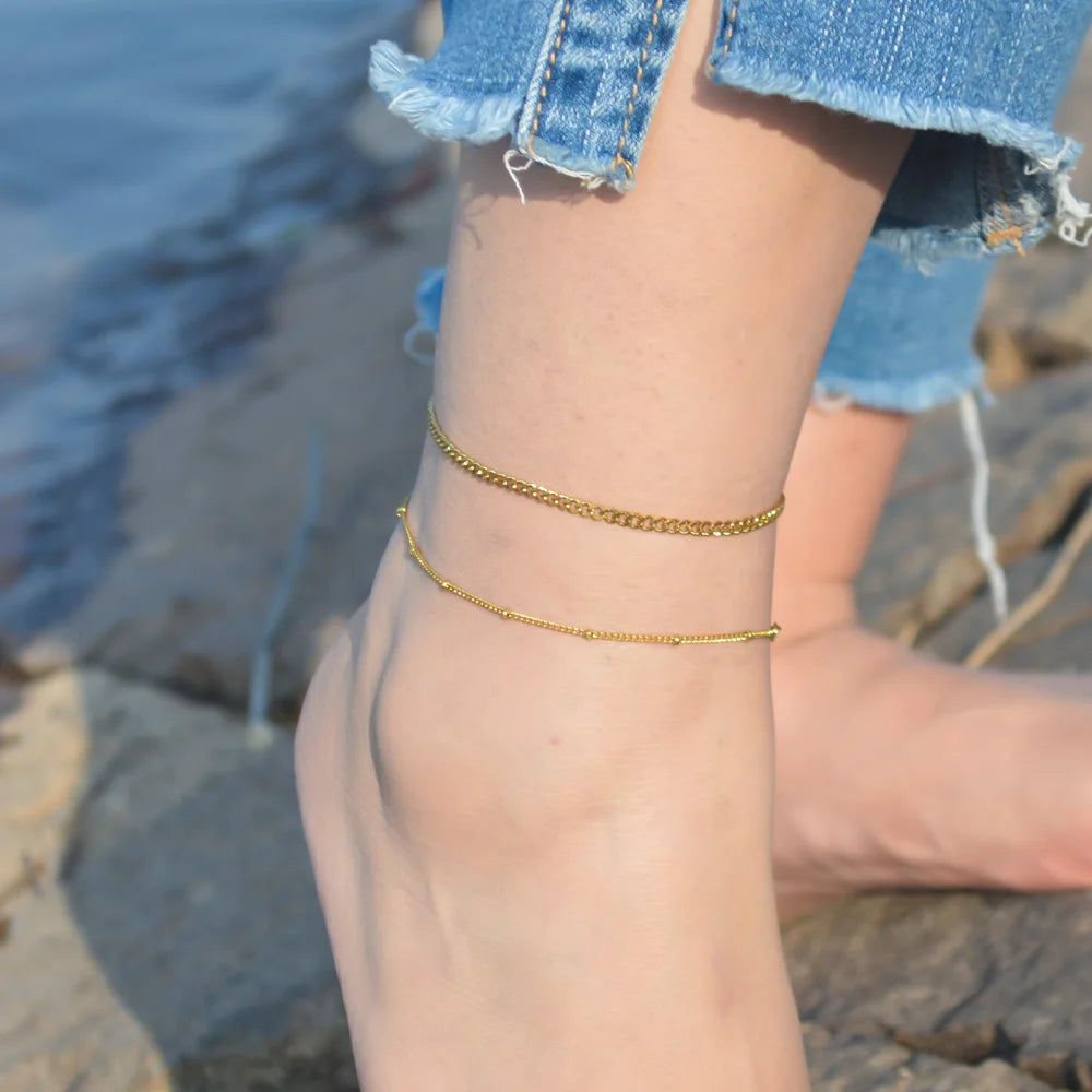 Gold Figaro Chain Anklet