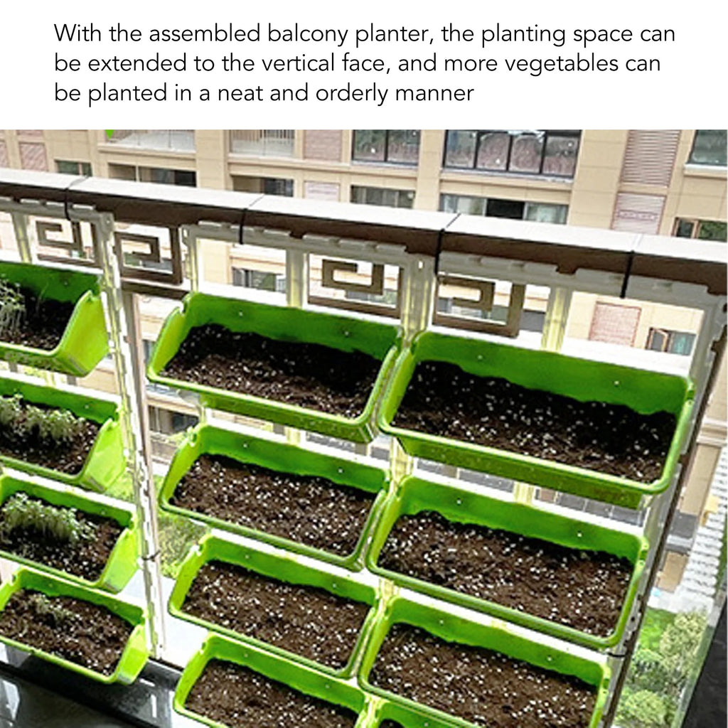 Vertical Garden Bed Vertical Wall Planter PP ABS Wall Mounted Hanging Raised Flower Beds for Balcony Patio Fence Porch Gardening