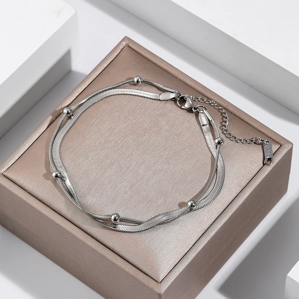 Gold Double-Layer Anklet