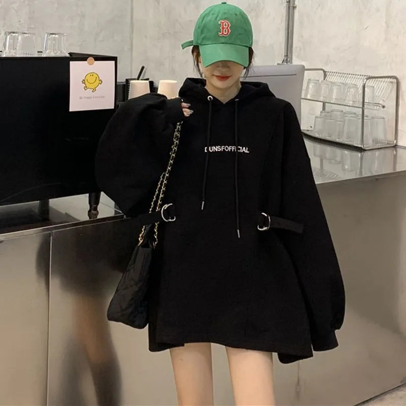 Fleece Women's Hoodies Sweatshirts Loose Youthful Clothes Nice Color 2025 Trend Dropshiping Aesthetic Baggy Female Hooded Top