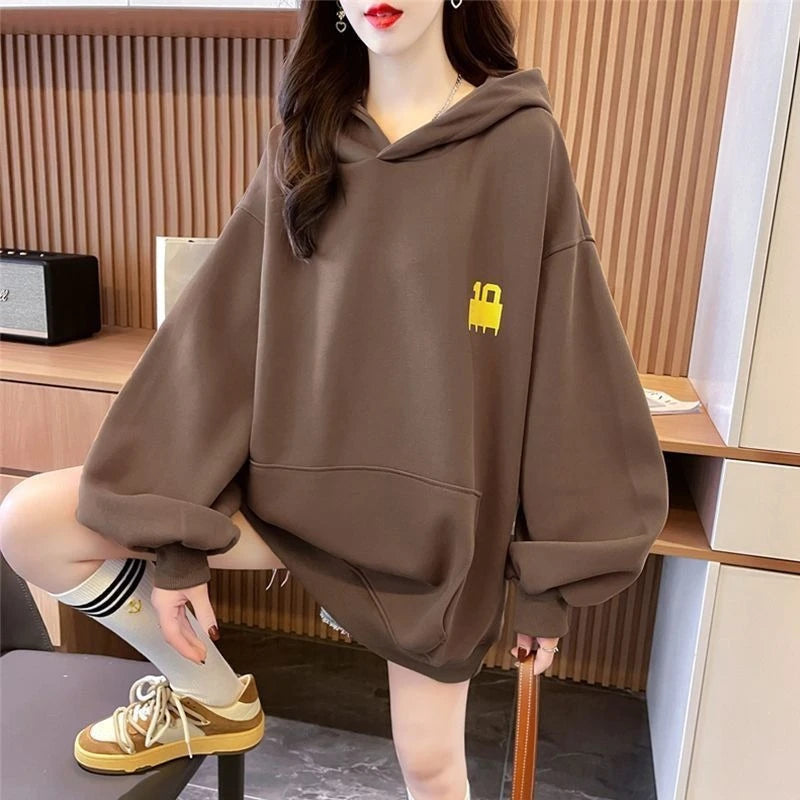 Woman Hooded Tops Fleece Casual 90s Vintage Korean Streetwear Y2k Coat Sport On Promotion Graphic Hoodies Sweatshirt For Women