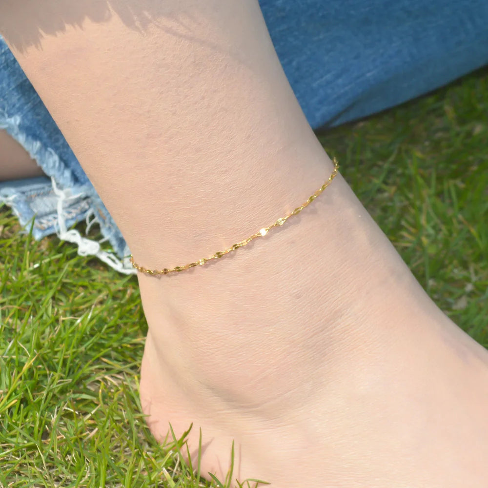 Gold Figaro Chain Anklet