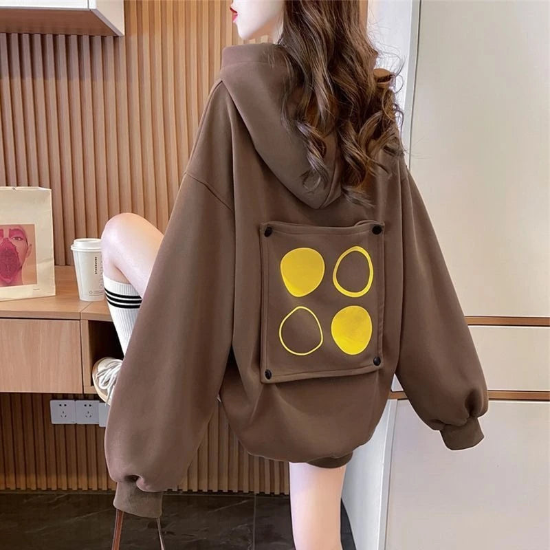 Woman Hooded Tops Fleece Casual 90s Vintage Korean Streetwear Y2k Coat Sport On Promotion Graphic Hoodies Sweatshirt For Women
