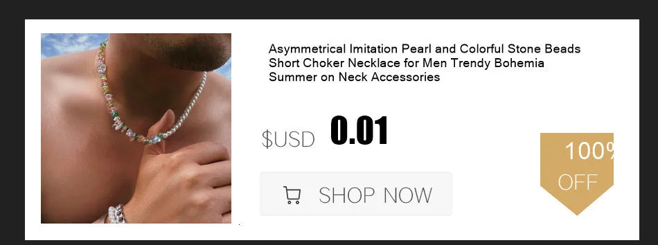 Irregular CCB Beads Chains Short Choker Necklace for Men Trendy Beaded Chains Collar on the Neck 2023 Fashion Jewelry Male Gifts