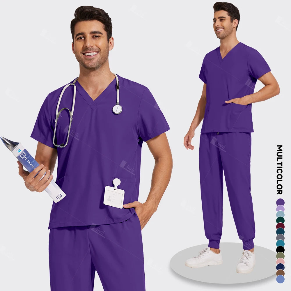 Multicolor Surgery Uniforms Unisex Clinical Clothing Top And Pant Doctor Nurse Uniforms Oral Dental Workwear Medical Scrubs Sets