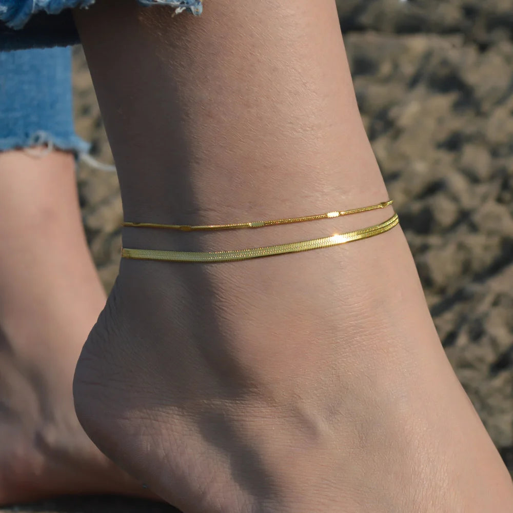 Gold Figaro Chain Anklet