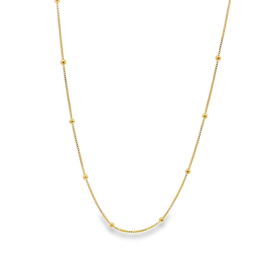 Box Chain With Gold Ball (F113)