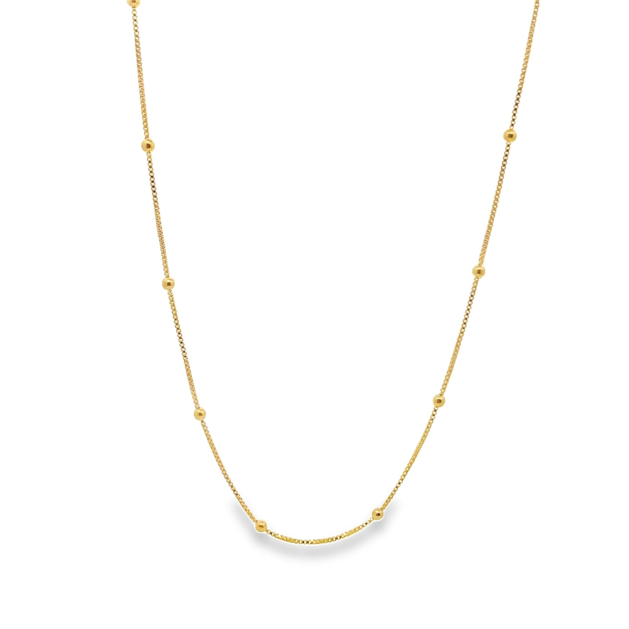 Box Chain With Gold Ball (F113)