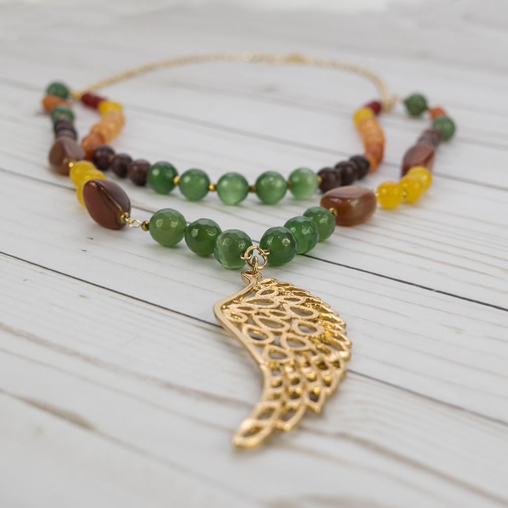 Beaded Gold Necklace