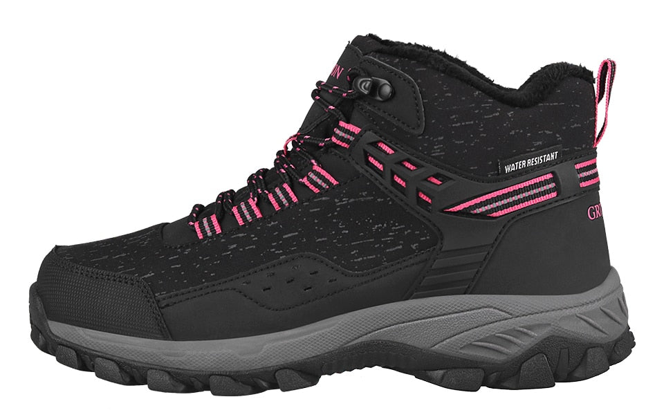 Women Winter Hiking Boots Waterproof Platform Ankle Sports Shoes PU Snow Rubber Sneakers Warm Short Plush Reflective New-2