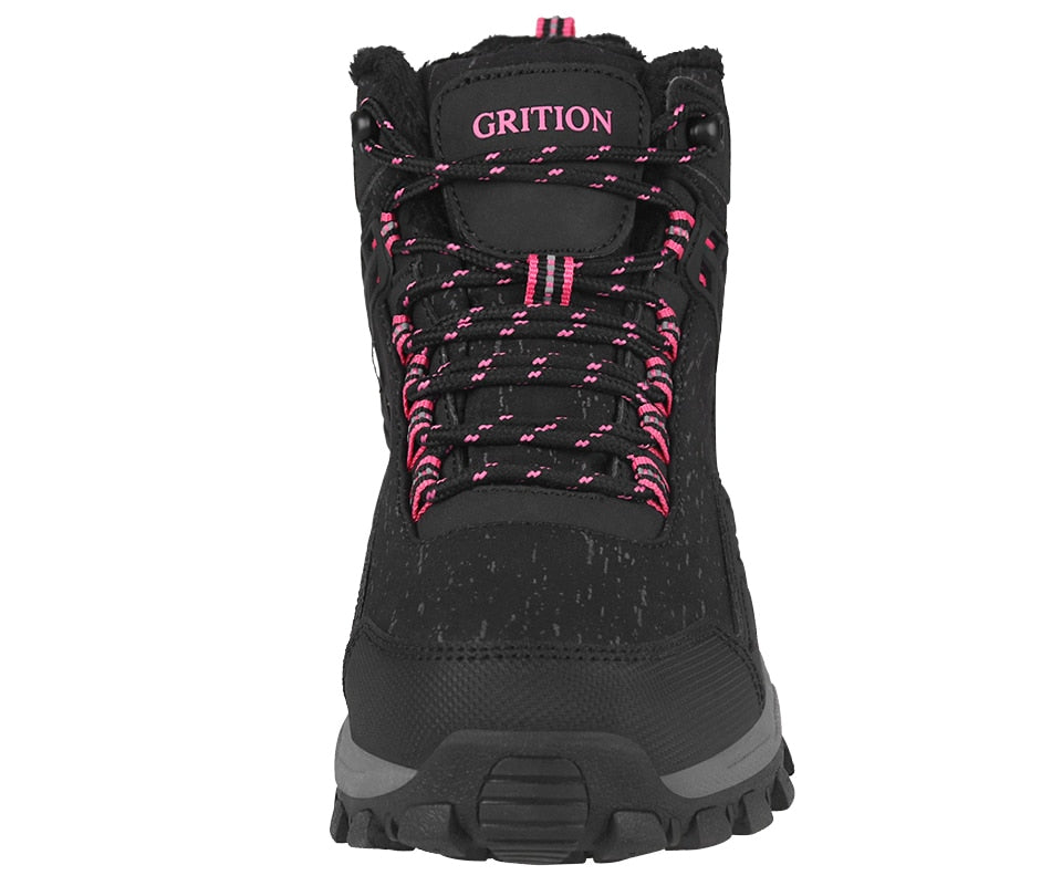 Women Winter Hiking Boots Waterproof Platform Ankle Sports Shoes PU Snow Rubber Sneakers Warm Short Plush Reflective New-3